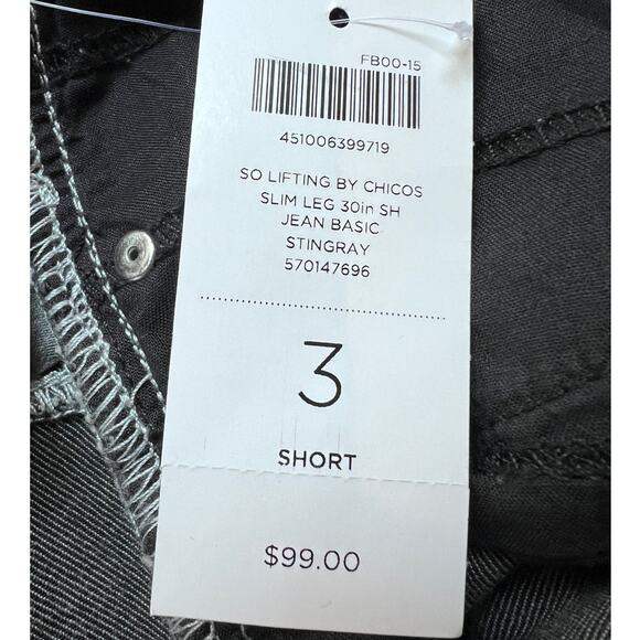 Chico's Womens Size 3 US XL 16 Lifting Slim-Leg Jeans Short Length Stingray NWT - Picture 11 of 14
